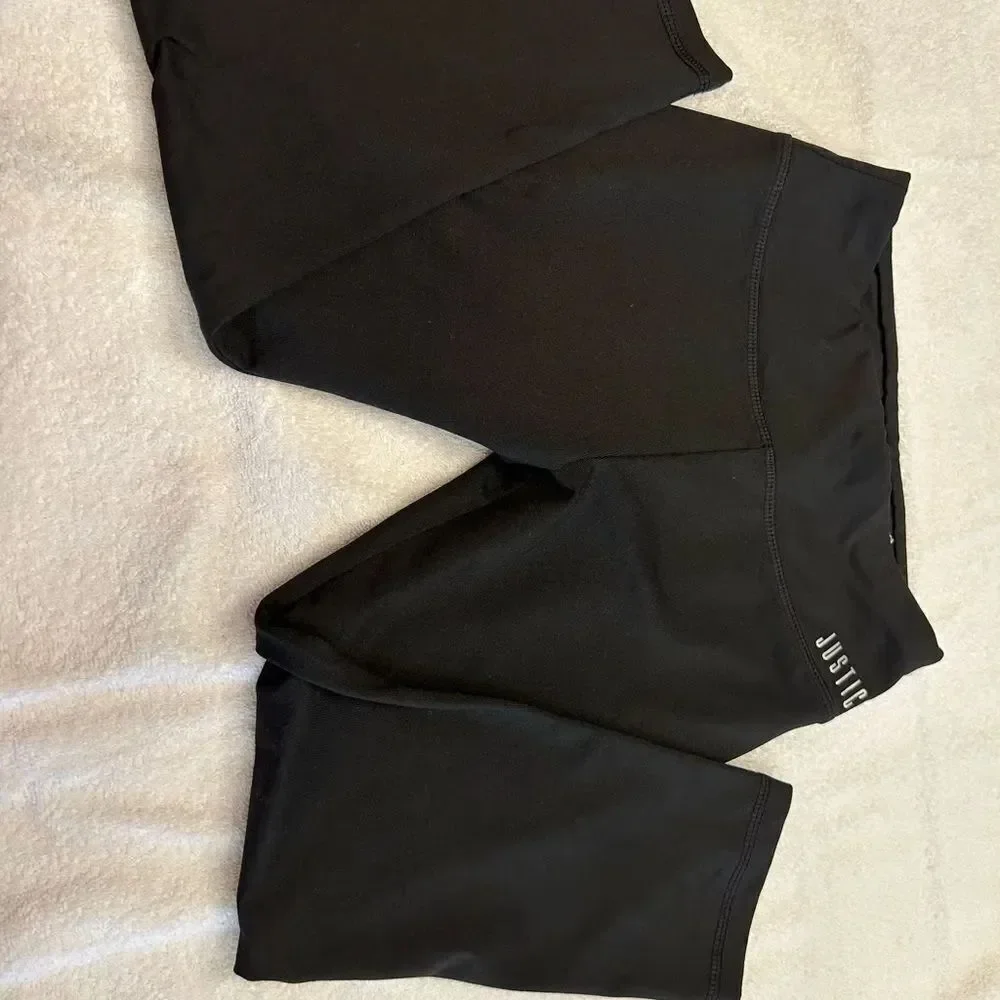 Justice Sleek Black Leggings